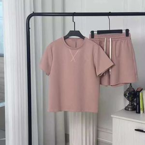 여자 티셔츠 랄페 말 디자이너 라운드 넥 캔디 컬러 세트 수 놓은 짧은 슬리브 패션 스포츠 여자