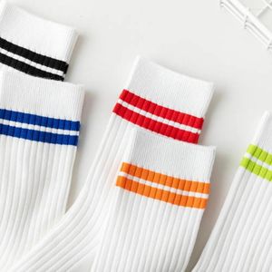 Women Socks Spring Woman Korean Version Of The Two Bars Japanese Striped Cotton Tube Pile Ins College Style