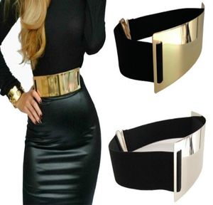 Säljer BrandName Belt 6cm stora metall Wide Belt Ladies Allmatch Mirror Sequin Classic Elastic Waistband Hela i stock234L5027318