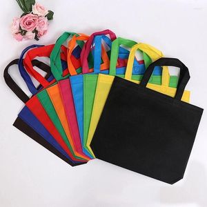 Shopping Bags 2024 38 32cm 50 Pcs Wholesales Custom Non Woven Fabric Reusable Tote Bag With Handle For Packaging/Storage