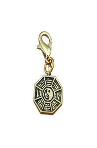 Tai chi Bagua Amulet pływające klamry homarowe wisiorek urok do robienia bransoletki DIY Jewelry Antique Gold 100pcs4519369