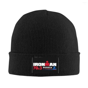 Berets triathlon czaszki czapki dla mężczyzn kobiety unisex street zimowa ciepła dzianowa kapelusz dorosły rower pływania