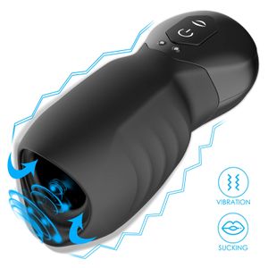 Sucção vibratória massager de copo de masturbador glans estimulador de último atraso Exercício de resistência Encontro de brinquedos sexuais oral para homens treinador 240423