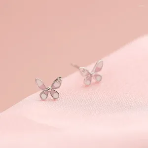 Stud Earrings 2024 Korean CZ Zircons Butterfly Girl Child Earring Fashion Fresh Women Anti Allergy Daily Wear Party Jewelry