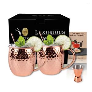 Vinglas Cocktail Cup Moskva Mule mugg rostfritt stål hamrat koppar pläterat öl för juice dryck champagne drinkwa