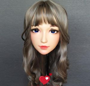 Partymasken Ching02Female süßes Mädchen Harz halb Head Kigurumi BJD Mask Cosplay japanische Anime -Rolle Lolita Crossdress Doll4129331