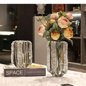 Wazony Kreatywność Nieprzezroczysta przezroczysty szklany wazon hydroponiczne doniczki kwiatowe dekoracyjne kwiaty dekoracja biurka