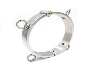 Bondage Metall Pressing Lock Hundekragen Manschetten Shackle Slave Zurückhaltung Hals Ring R568032627