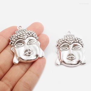 Pendanthalsband 10st stora DIY -smycken Fynd antika Buddha Head Tathagata Charm för halsband som gör 41x31mm