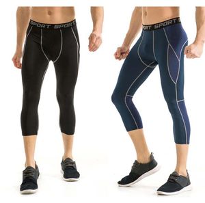 MEN039S Fitness Running Sports Pro Capri Pants Ter Terleme Hızlı Derleme Sıkıştırma 34 Pants9789287