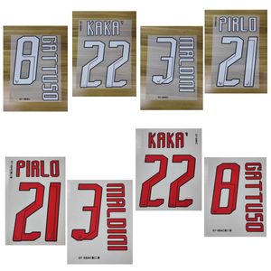 Ретро имена 22 Kaka nameet #3 Maldini #8 Gattuso #21 Pirlo Print