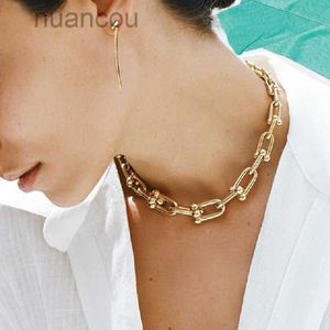 New Hiphop Necklace Vintage Metal Chain Chokers Necklaces for Women U Shape Chain Necklace Punk Jewelry Gothic Colliers