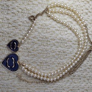 Designer Herz Anhänger Halskette Schmuck Hochwertige Kupfer Denim Blue Halsketten Perlenketten Männer Frauen Trendy Persönlichkeit Hochzeit Weihnachtsgeschenk