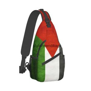 Cross Body Jerusalem Palestine Flag Cross Sling Bag Liten Chest Shoulder Ryggsäck Vandringscykel H240504