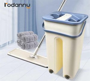 Rodanny Magic Mops Bodenreinigung Hand Mopp Hände drücken mit Eimer Flachrop Home Küchenwerkzeug 22011320177773