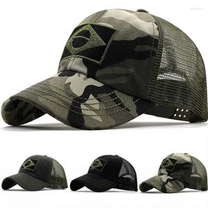 Top Caps Brezilya Bayrak Ordusu Kamuflaj Beyzbol Kapağı Jungle Combat Ayarlanabilir Açık Taktik Pamuk Av Sporları Yaz Şapkası