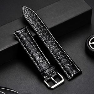 Bänder Weichkalbsleder -Lederband Krokodilmuster -Design Armband für Herren -ES -Träger 16mm 18 mm 20 mm 22 mm 24mm Correas H240504