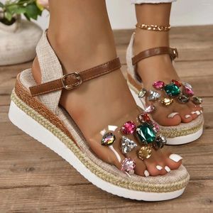 Sandals Platform insy Style Women Fashion Fashion Summer Wedge pressionado com zapatos abertos