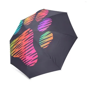 Regenschirme farbenfrohe Hundeboten faltbare Regenschirm Tri-gefaltete Polyester Windschutz-Taschenreisen (geschlossene Länge 25 cm) Regensonne