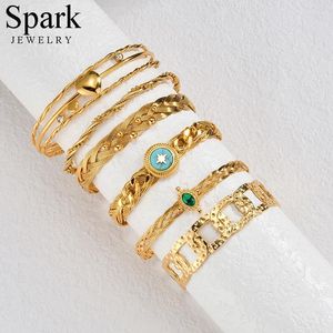 Bangle Spark Fashion utsökta flera stilar armband rostfritt stål guldfärg för kvinnor som säljer smyckesfestgåva