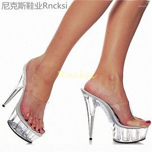 Dress Shoes 15cm Slippers High Heels Women's Fashion Thin Leaky Toe Fish Mouth Xia Chao