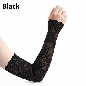 Sleevelet Arm Sleeves Summer Sunscreen Lace Cover Womens Long Mesh Yarn Sun UV Protection Fingerless Cuffs Outdoor Sports Gloves Q240430