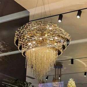 Żyrandole kryształowy żyrandol lekki salon Projekt sztuki nowoczesny luksusowy złoty wystrój jadalni lampa wisząca sypialnia Lustr