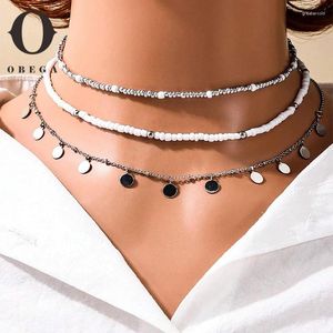 CHOKER OBEGA 3 PCS COREAN ROURNO PENDANT SET SIMMA COLLE COLORE SIGNIGLIO PER DONNE GIETTLE DI FAGINA SEMPLICE