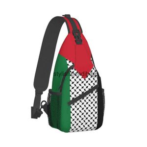 Cross Body Palästinensische Flagge Schlinge Beutel Hatta Schulter Reise Fahrrad Rucksack H240504