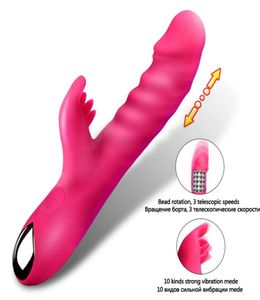 Sex Toys Bead Rotation Strong Vibrating Rabbit Vibrator Gspot Stimulate Masturbator Powerful Thrusting Dildo Vibrators For Women4502581