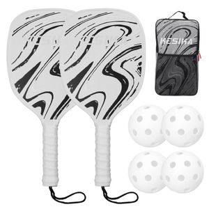 Pickleball Rackets Set Paddle of 2 and 4 Pickleballs Balls PickleBall Racquet with Sport Accessory 240419