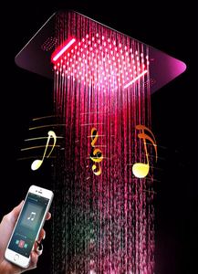 Bluetooth muzyka LED prysznic w sprayu w sprayu Waterfall Opad 3 funkcja prysznica masaż łazienki prysznic 580380 mm 304 SUS Prysznice duże WA6011665