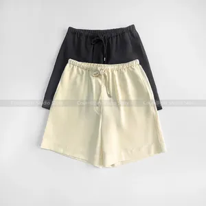 Women's Shorts Swedish Niche - Textured Sense Of Breathable Versatile Elastic Waist Drawstring Women