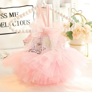 Dog Apparel Pet Clothing Princess Sweet Suspender Dress For Dogs Clothes Cat Small Pink Gauze Skirt Summer Girls Yorkshire Accessories