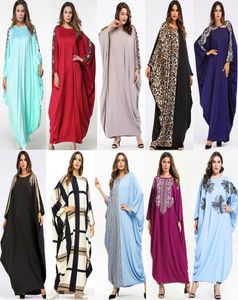 Vestido de manga Batwing plus size longa vestido maxi camisetas de grandes dimensões, vestidos de travessuras de roupas de noite abaya kaftans mulheres cheias leng5110181