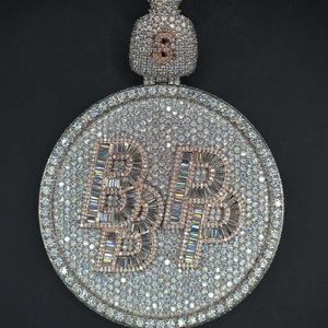 Пользовательский двойной слой 3D буквы подвеска VVS Moissanite Diamond Hip Hop Первоначальный подвеска Sier Percore Font DIY