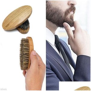 Bath Tools Accessories Brush de barba para homens Profissional Boar Soft Bigode Militar Militar Round Wood Holdre