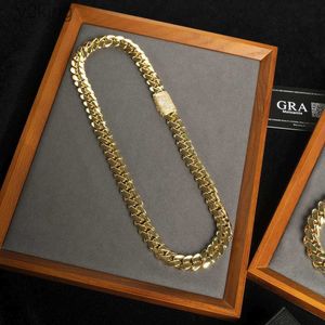 Оптовая колянка 18K золота Custom Custom Cuban Link Chain 24k Miami 20 мм ожерелье 34CW