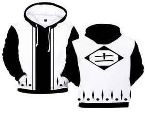 MEN039s felpe con cappuccio Felpate 13 Team Leader Cosplay Anime Bleach Ichigo Kurosaki con cappuccio da uomo Donne Festa Hip Hop con cappuccio HA5816150