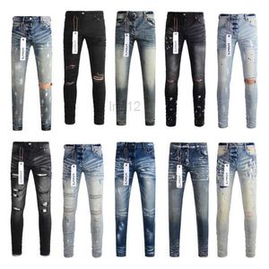 Men's Jeans Purple Jeans Designer Jeans for Mens Purple Brand Jeans Hole Skinny Motorcycle Trendy Ripped Patchwork Hole All Year Round Slim Legged Sdoucx0ve