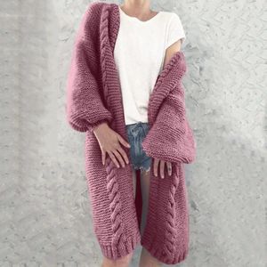 Kobiety dla kobiet swobodny sweter z dzianiny Sweter Kobiety Tops Mujer Vintage Loose Loose Płaszcz Lady Solid Gorneded Jumper Ubrania Streetwear