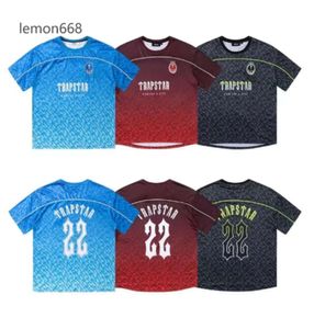 Herr t-shirts Trapstar Mesh Football Jersey Blue Black Red Men Sportwear T-shirt Designer Fashion Clothing 888999988777