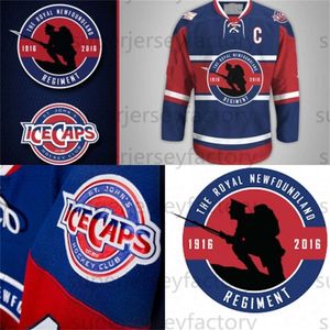 CeoA3740 Cuatom St. John's IceCaps unveil Royal Newfoundland Regiment Jersey 100TH ANNIVERSARY OF BEAUMONT-HAMEL Hockey Jerseys Blue