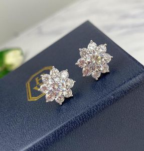 H Lüks Küpe Stud 925 STERLING Gümüş Evlilik Yıldönümü Pırlanta Küpe Nişan Moda Takı Kadınlar Partisi Orijinal Box5105753