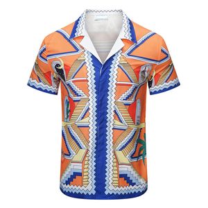 designer Fashion T Shirt Hawaii Floral Letter Print Beach Shirts Men's Designer Silk Bowling Shirt Casual Men Summer Short Sleeve Loose Asia SizQ39