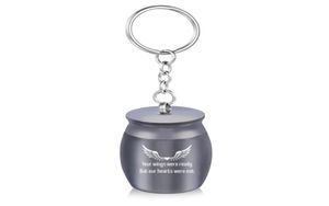 30x40mm Angel Wings Cremation Urn for Ashes PetHuman Keepsake Keychain Necklace Ash Memorial Urns With Fill Kit8988290