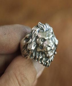 LINSION 925 Sterling Silver King of Lion Ring High Details Mens Biker Punk Ring TA109 US Size 7 to 158013465