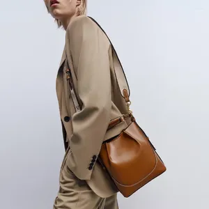 Shoulder Bags Women Simple Fashion Totebag Hobo Bag Handbag Large Capacity Black Leather Style Crossbody Brand Designer Bucket