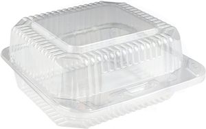 Plastic Clamshell Takeout Trays Dessert Containers Hinged Food Container Disposable to Go Boxes for Salads Pasta Sandwiches XB17285901