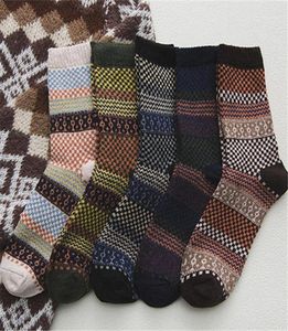 Men039s Socks 5Pairs Wool Men Long Tubo Retro Masculino Vento Nacional A quente moda Man17987580